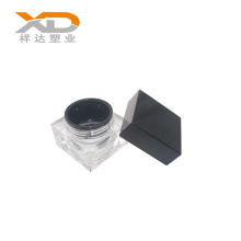 Black matte square bottle cosmetic customized plastic acrylic cream jar for skin care